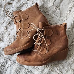 Sorel Brown Wedge Boots